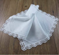 30x30cm Ladies Cotton Embroidery White Lace Handkerchief