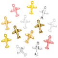 6 Color Aircraft Charm Alloy for Earring Bracelet Necklace Pendant DIY Handmade Jewelry Accessories Making 15*11mm J468