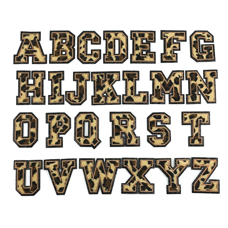 Custom Designed 3D Iron Letters A-Z Embroidered Chenille Towel Patches DIY Hats 26 Styles 100pcs Set Eco-Friendly Main Material