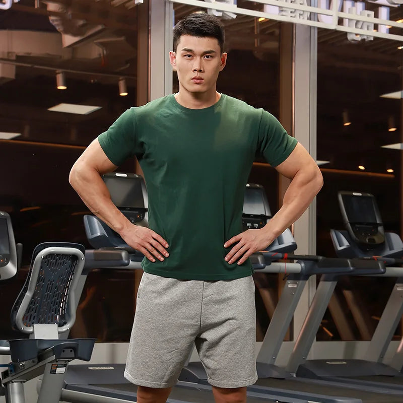 Wholesale 100% Cotton 210GSM Blank Digital Printing Fitnesss Gym Wear Breathable Plain Men'S  Quick Dry T-Shirts
