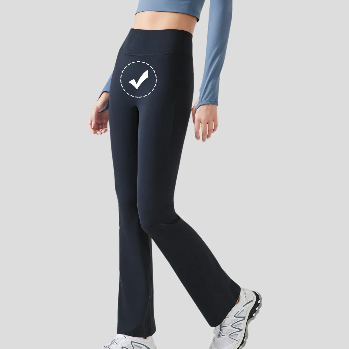 High Waist Elastic Exercise Flared Pants Warm Yoga Wear Fleecy Slimming Hip Lift Solid Spandex/Nylon Plus Size Fitness Joggers
