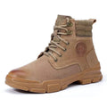High Top Pigskin Waterproof Anti Smash Work Safety Boots for Welders Lightweight Hiking Boots for Men
