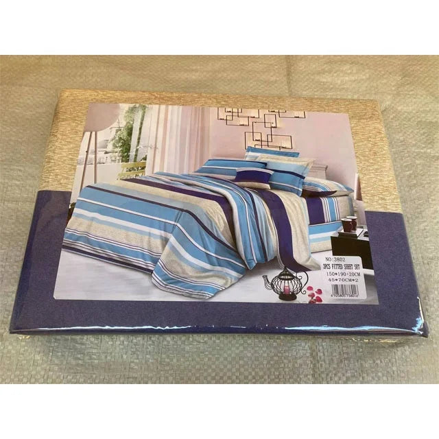 Soft Touch Brushed Microfiber Garterized 3-Piece Bedsheets Set Fitted Bed Sheet for Southeast Asia Philippines Malaysia Thailand