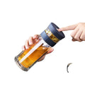 250ml YINUO Portable Double Wall Borosilica Glass Tea Infuser Bottle Lid Filter Automobile Car Cup Minimalist Eco-Friendly