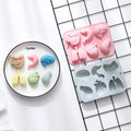 Handmade Silicone Mold for Baking 6 Even 6 Different Cartoon Combination Modeling Cake Tools with Drip Mold for Soap