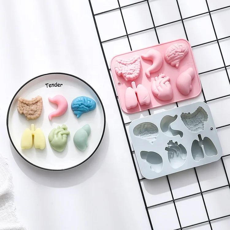 Handmade Silicone Mold for Baking 6 Even 6 Different Cartoon Combination Modeling Cake Tools with Drip Mold for Soap