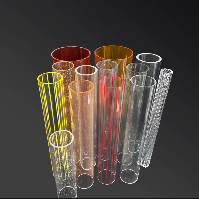 Plastic Customizable Extrusion Transparent Acrylic PMMA Colors Round Pipe Cylinder Decoration Tube Lampshade for Display Cover