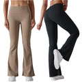 Women's Flared Yoga Pants Quick-Drying Casual Solid Pattern High Waist Wide Leg Spandex/Nylon for Casual Wear