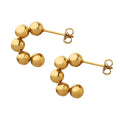 Fashion Small Round Beads Patchwork C-Shaped Earrings Stainless Steel 18k Gold Plated Earrings for Women