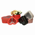High Quality PVC Window Heart Box Flower Box Three-Piece Set with Matt Lamination and Embossing for Gift Packaging