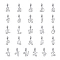 26 Letters Handwritten Alphabet Pendant 925 Sterling Silver Initial Charm for Bracelet Necklace DIY Jewelry for Women SCC1183
