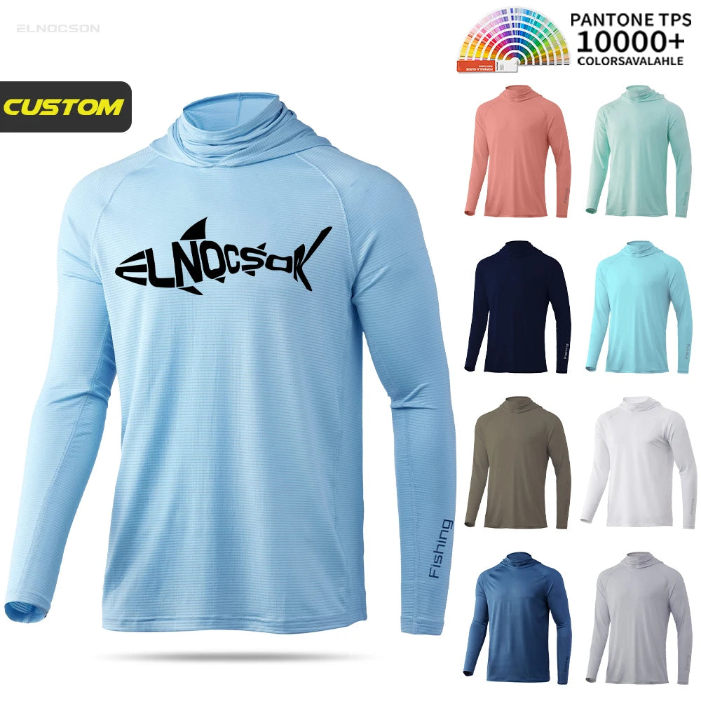 Wholesale Custom Men's Long Sleeve Fishing Wear Anti-UV Performance Upf 50 Blank Fishing Shirts Plus Size Fishing Hoodies