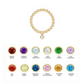 Personalised 14K Gold Filled Beaded Ring Trendy Elasticity Birthstones Zircon Charm Friendship Ring Gift