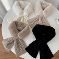 Autumn and Winter Neck Wrap Warm Cross Knitted Scarf for Women