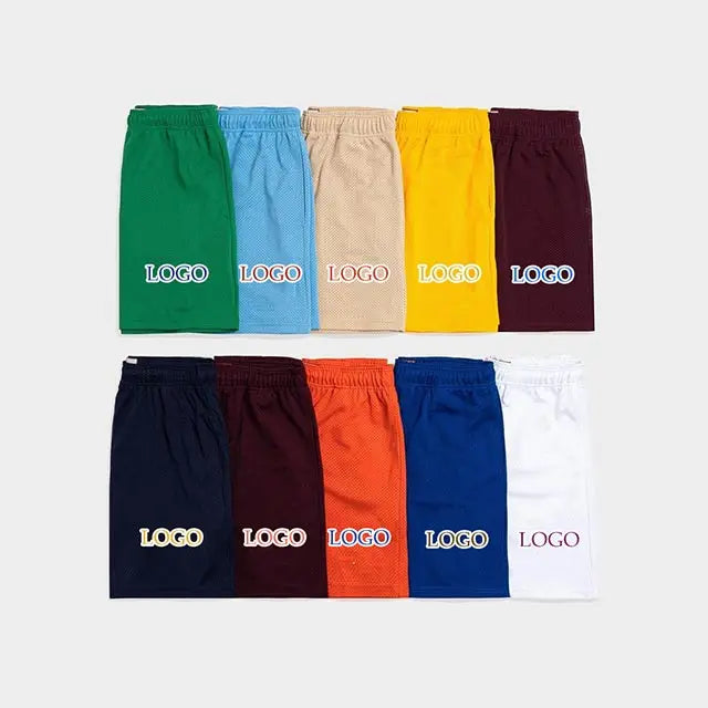 Custom Logo Double Layer Sublimation 100% Polyester Mens Gym Workout Mesh Shorts XL Size with 5 Inch Inseam Pockets Casual Style