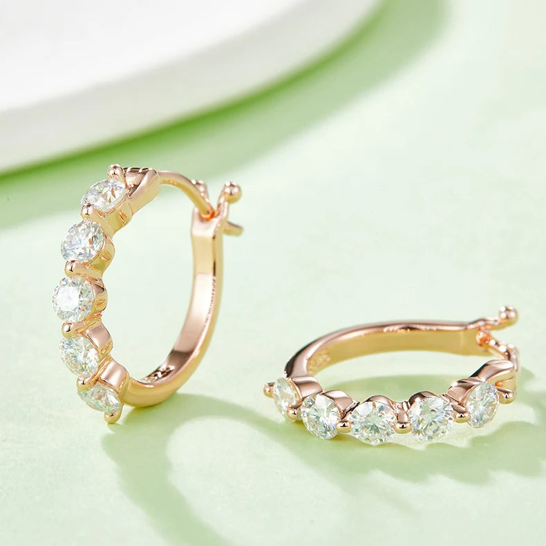Abiding Jewelry Skilled Craftsmanship 925 Sterling Silver Customizable Elegant Designs VVS Diamond Moissanite Hoop Earrings