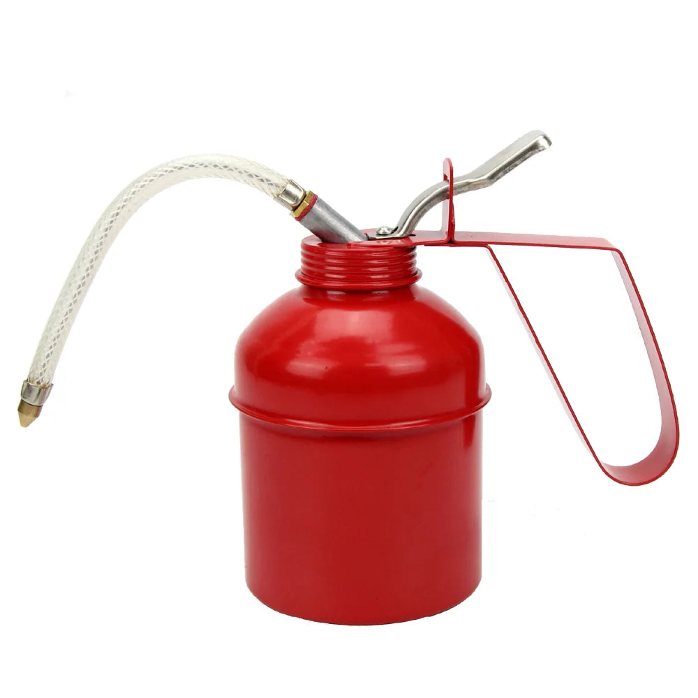 High Pressure Pump Action Oiler 500ml Lubrication Oil Spray Gun Pot Long Mouth Drip Feed Injecting Gun Gear Oil Pot