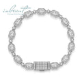 New Arrival Silver 925 Original Total 5 Ct Brilliant Emerald Cut Diamond Test Past D Color VVS1 Moissanite Bracelet Hand Chain