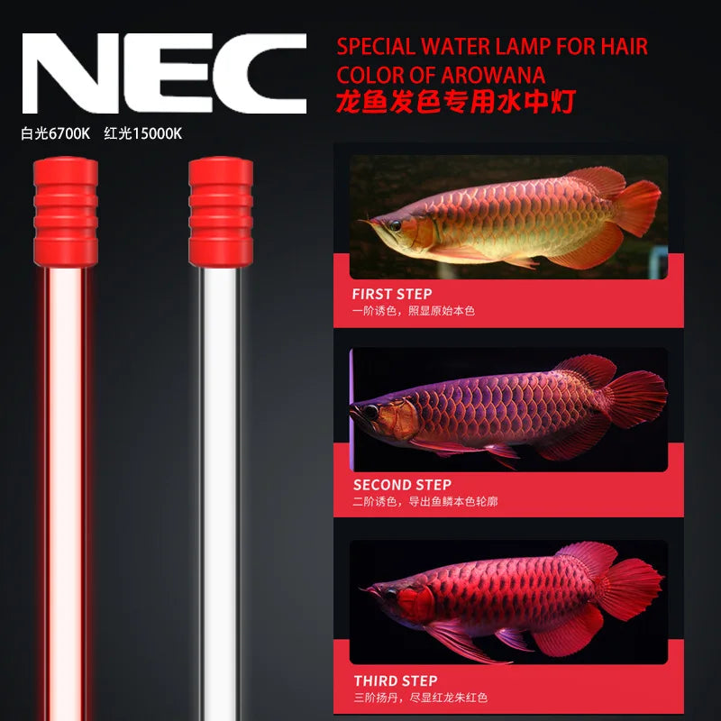 Aquarium Diving Light 6700K-15000K ABS Glass Fish Tank Lamp with Yellow White Red Luminous Basic Colors Box
