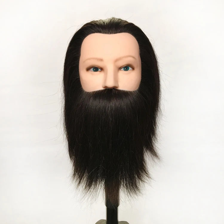 Good Quality Male Barber Practice Cutting Mannequin Head Training 100% Human Male Mannequin Head With Beard