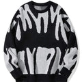 Custom Design logo Knit Pullover Top Long Sleeve Fashion Casual Streetwear Men Colorful Star Pattern Knitted Cotton Sweater