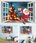 Custom Logo Christmas Wall Hanging Santa Claus Christmas Tree Snow Scene Home Holiday Decoration Tapestry