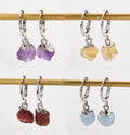 Rhodium Plated Women Silver Hoop Earrings 925 Sterling Custom Birthstone Hoop Earrings