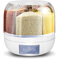 6KGS 360 Degree Rotating Kitchen Plastic Food Storage Container Sealed Rice Dispenser