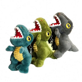 14cm Cartoon Animals Dinosaurs Plush Toys Small Dinosaur Doll Schoolbag Pendant Tyrannosaurus Rex Keychain Dinosaur Toy for Kids