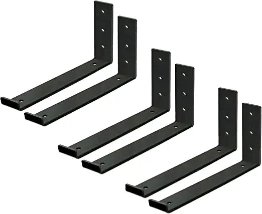 Industrial Decor Iron J Hook Brackets Wall Angel Corner L Bracket with Lip for Wood Shelf