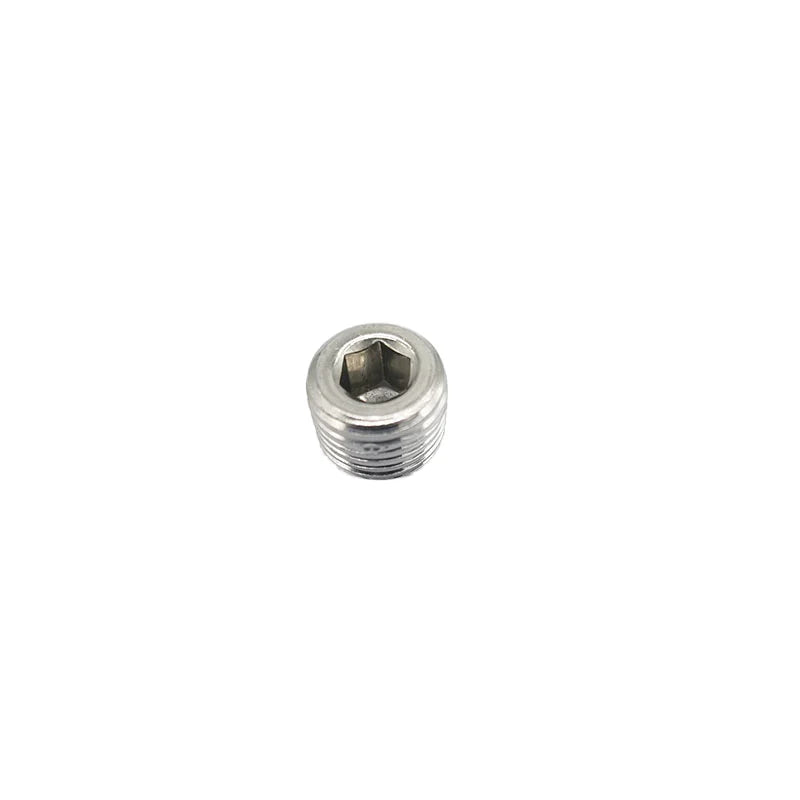 1/8 Pneumatic SS316 Stainless Steel Push-to-Connect Fitting with Nickel Plated Flat Head Plug Nut CLASS 4 Self-Locking