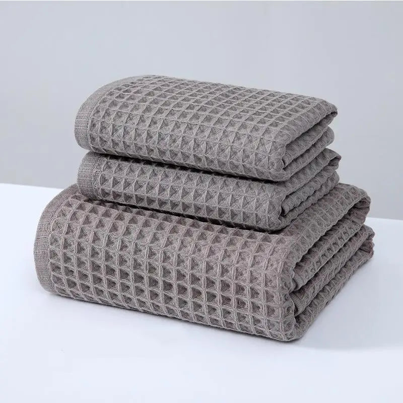 Hotel Spa Cotton Waffle Towel Custom Waffle Bath/Hand/Face Towel Set Wholesale