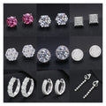 Luxury 925 Sterling Silver VVS D Moissanite Stud Earrings Classic Screw Back Multi-Style Jewelry for Men and Women