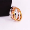 Fashion Female Antique Elegant White 3 Cubic Zircon Zirconia Anniversary Design Durability Engagement Eternity Ring for Women