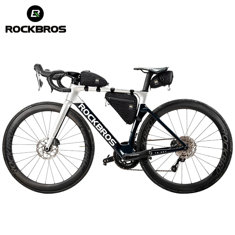 ROCKBROS Mountain Bike Road Saddle Bike Seat Bag Front Tube Frame Triangle Bag 3 in 1 Bicycle Combo Shoulder Bags