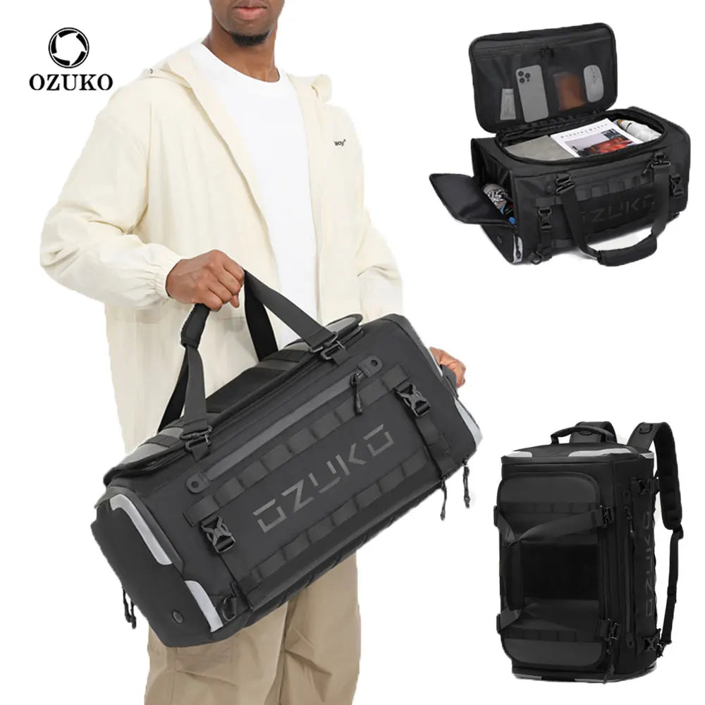 OZUKO 9641 45L Fashion Designer Weekender Duffel Bag Business Travel  Luggage for Men Outdoor Hiking Sport  Bag
