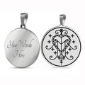 HLSS059 Amulette D'Erzulie Ezili Freda Voodoo Loa Veve Symbol Talisman Jewelry Stainless Steel Laser Marking Pendant Necklace
