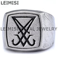 Vintage Satanic Sigil of Lucifer Ring Gothic Amulet Jewelry Demon Devil Seal of Satan Signet Symbol Ring