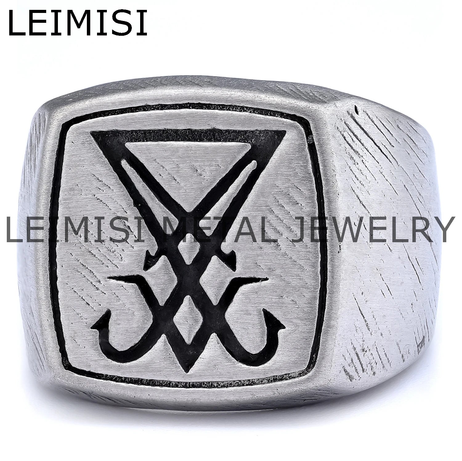 Vintage Satanic Sigil of Lucifer Ring Gothic Amulet Jewelry Demon Devil Seal of Satan Signet Symbol Ring