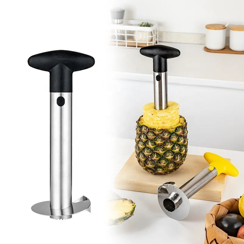 Hot Selling Stainless Steel Pineapple Corer Slicer Peeler Cutter Home Essentials Metal Kitchen Tool with Stem Remover