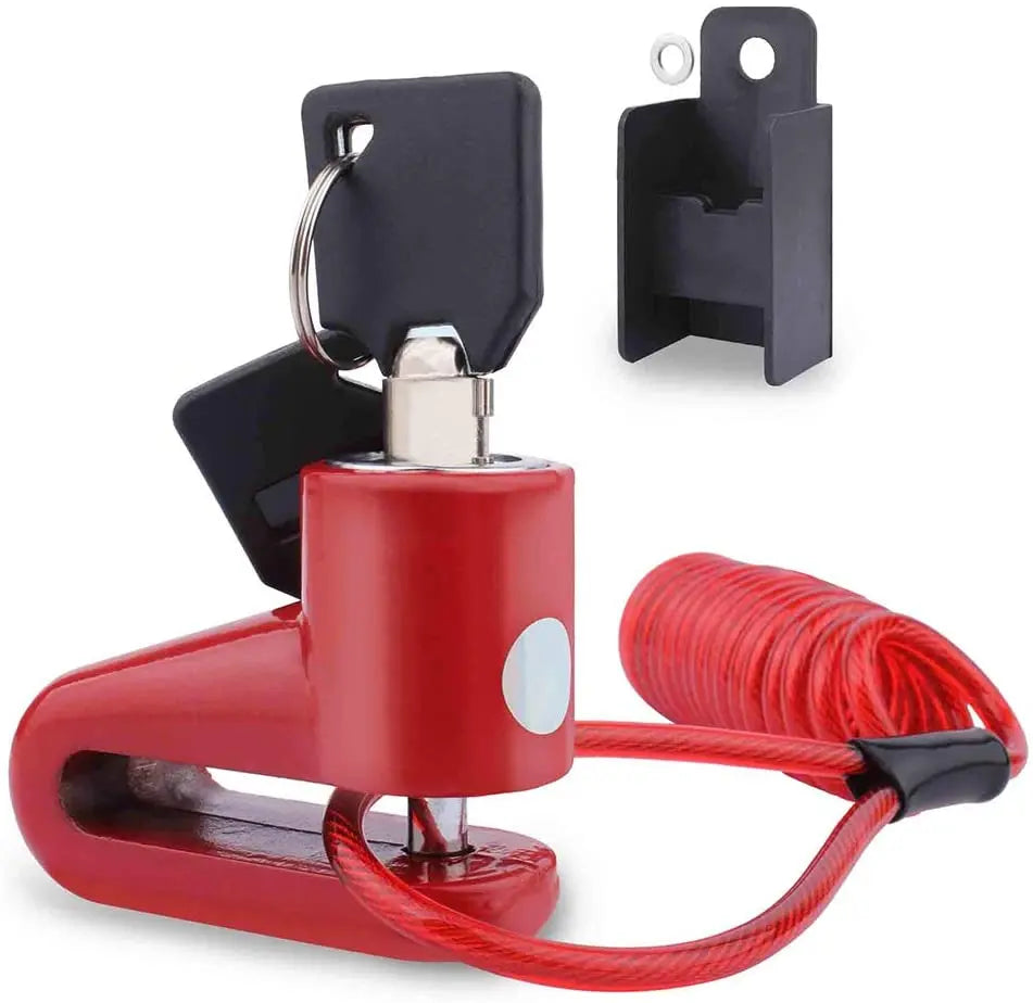 Motorcycle Anti-Theft Aluminum Alloy Durable Brake Disc Lock Wire for Electric Scooter Bike Dirt Bike Safety-New Image T-6AC