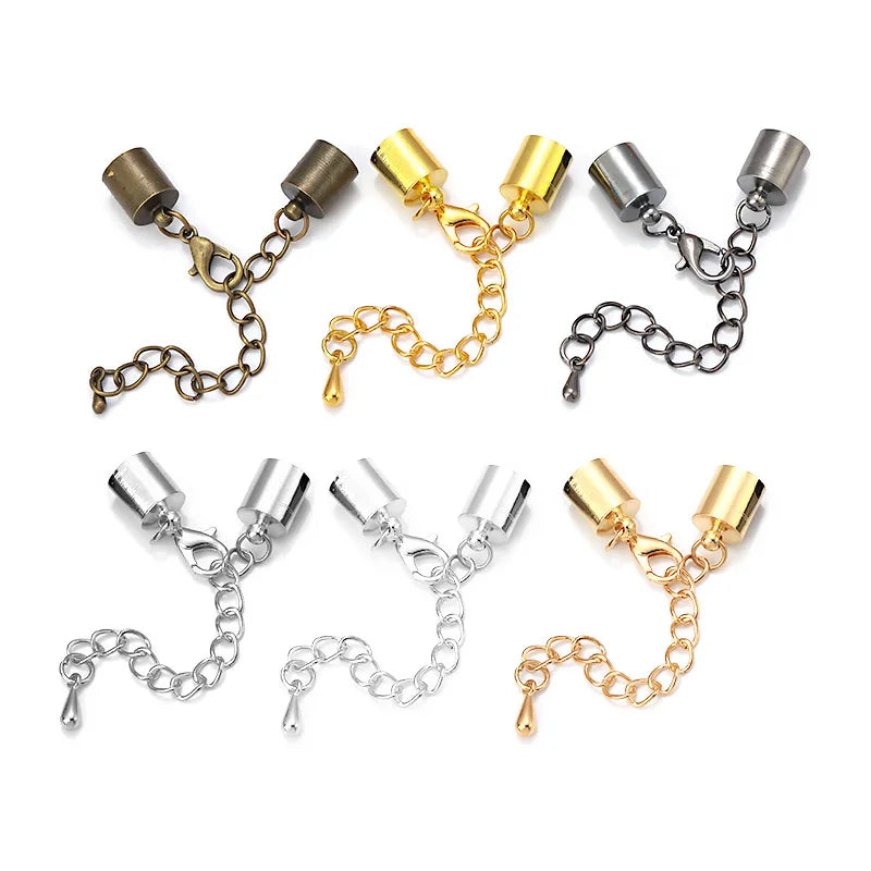 Hobbyworker 10PCS/Bag 2022 Trendy 10mm Bucket Lobster Clasp Water Drop Tail Chain for Jewelry Making Accessories A5082