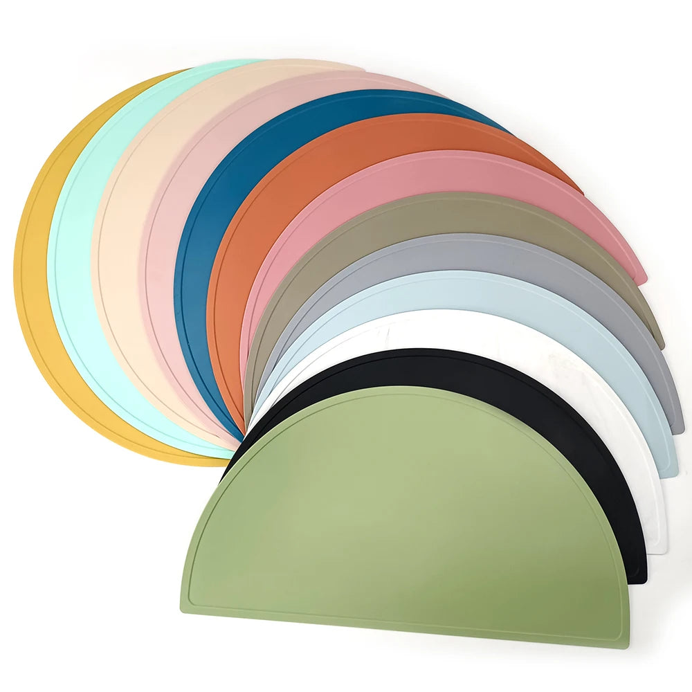 Baby Silicone Placemat Custom Logo Colorful Design Tableware Kids Mat BPA Free Pattern Design