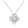 Valentine's Day Shiny Crystal  Zircon Stainless Steel Pendant  Necklace Fashion Insert Zircon Love Knot Necklace for Women