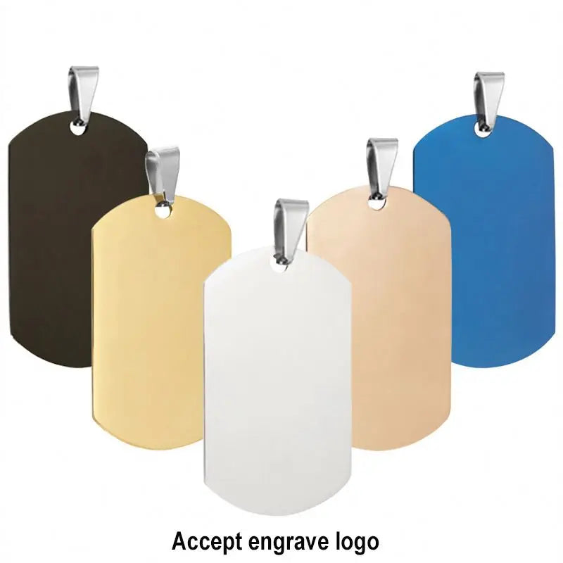 Wholesale Blank Personalized Custom Logo Name Address Phone Text QR Code Engraving Plate Stainless Steel Pet Dog Collar Id Tag