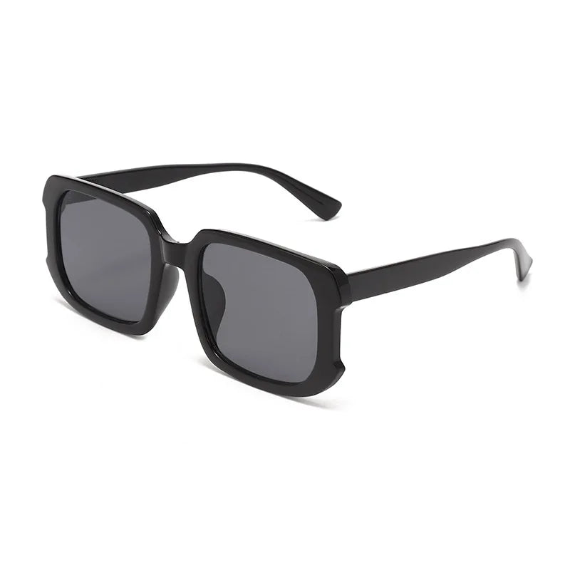 2022 Autumn New Rectangle Large Plastic Frame Sunglasses Black Square Eyewear with UV400 Lenses