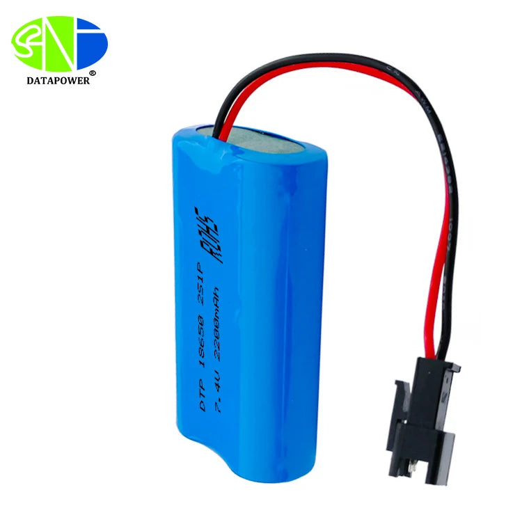 Custom Rechargeable Battery Lithium 18650 Battery Pack 7.4V Li Ion BMS 2S2P 4000mAh 4400mAh 5800mAh 6000mAh 7000mAh Batteries