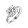 S925 Ladies Flower Rings Moissanite Adjustable Counterpart Advanced Rings Design