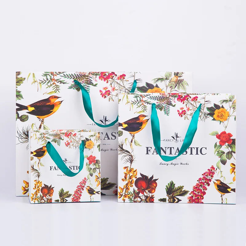 Custom Printed ECO Biodegradable Kraft Paper Tote Bags Reusable Promotional Courier Shopping Bags Christmas Crafts Photo Frames