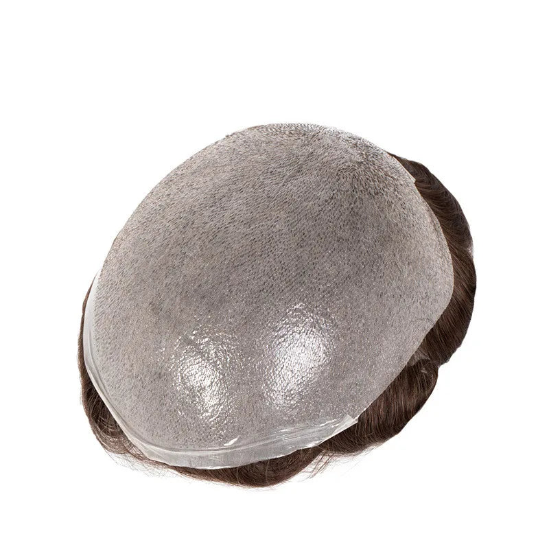 AU Good Selling Remy Hair Men Natural High Density Men Breathable Full PU Skin Toupee for Men
